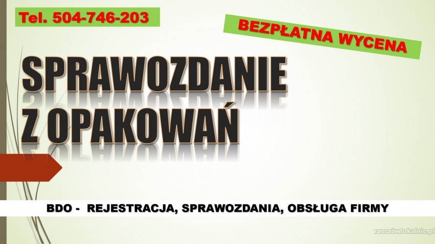 Wysłanie sprawozdania do BDO, tel. 504-746-203, opakowania